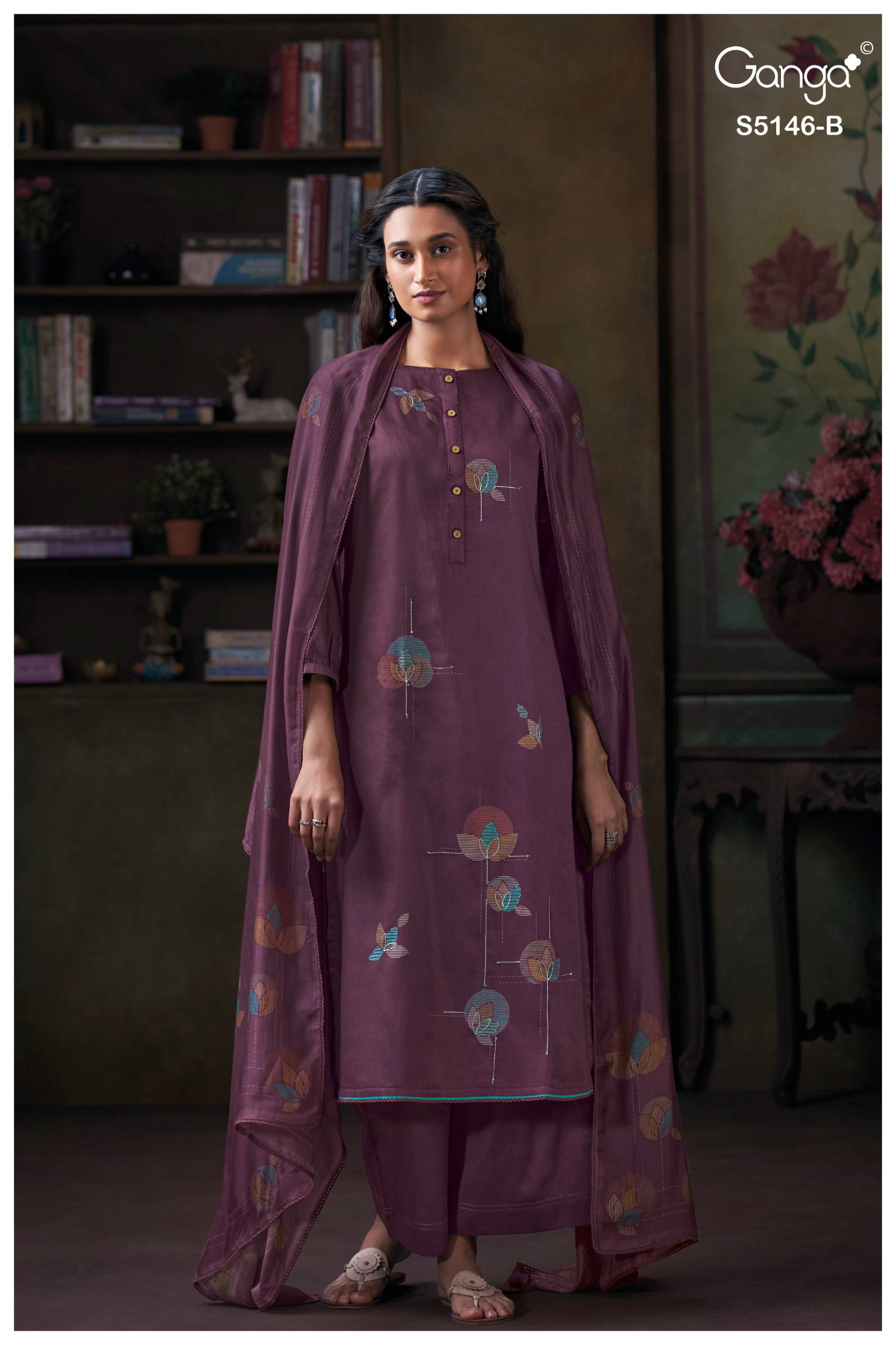 VEDVIKA 5146 SERIES BY GANGA FASHION Beautiful Colourful COTTON SATIN Dresses At Wholesale Price 